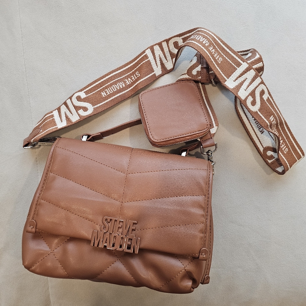 Steve Madden Brown Quilted Women's Bag - Picture 2 of 9